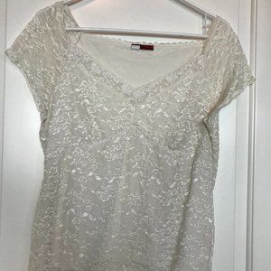 Women's white lace top XL